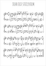 Téléchargez l'arrangement pour piano de la partition de Dear old Stockholm en PDF